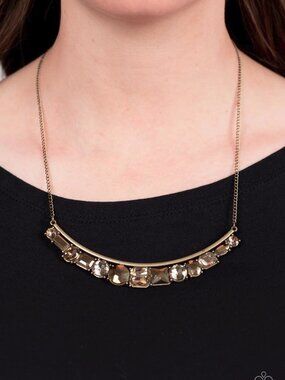Paparazzi Jewelry - The Only SMOKE-SHOW in Town - Brass Necklace - Vintage
